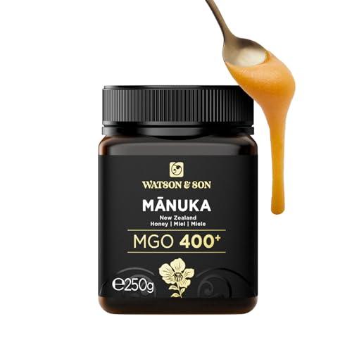 Watson & Son Miele Manuka MGO 400 (250g) - Puro grezzo 100% certificato - Invasettato e sigillato in Nuova Zelanda - Manuka Honey