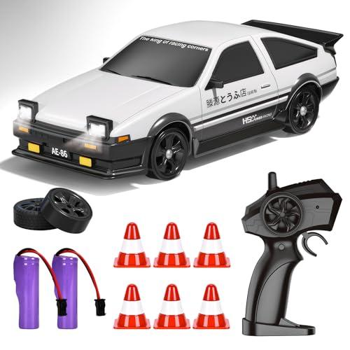 BuzzoXerex RC Drift Car, Mini Macchina Telecomandata Drift, 1/24 4WD Auto Telecomandata con Luce LED, 18km/h, Auto Giocattolo per Adulti e Bambini di Età Superiore agli 6 Anni (Bianco)