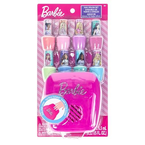 Barbie -Townley Girl Set Smalti per Unghie Non Tossici Peel-Off Sicuri a Base d'Acqua con Asciuga unghie per Bambini, Batterie Non Incluse, dai 3 Anni in su