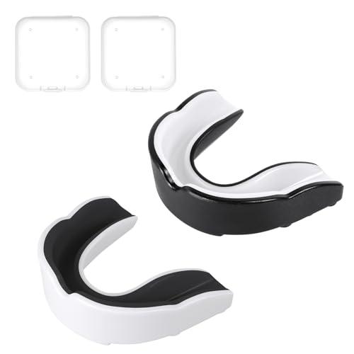 Flintronic Paradenti per Adulti e Bambini - 2 Pezzi Sportivo Professionale Slim per Rugby, Boxe, Kick Boxing, Arti Marziali, Hockey, Arti Marziali Miste, Taekwondo