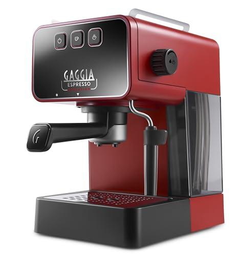 Gaggia Espresso Evolution Red | Regolatore temperatura caldaia PID | Macchina da caffè Made in Italy | Pre-infusione automatica | Portafiltro da 53 mm | Macchina per espresso a pompa | Americano,