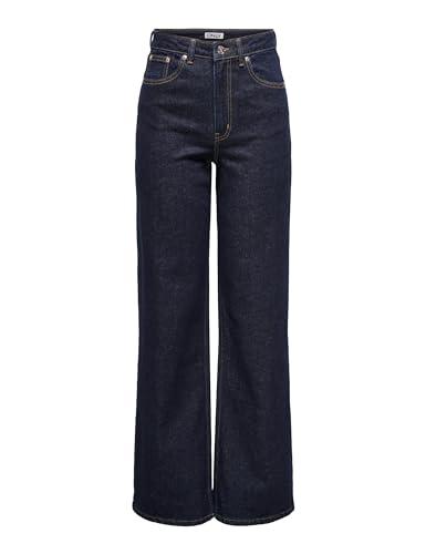 ONLY Onljuicy HW Wide Rinse DNM Mas763 Noos Larghi, Blu Jeans Scuro, 29W x 30L Donna