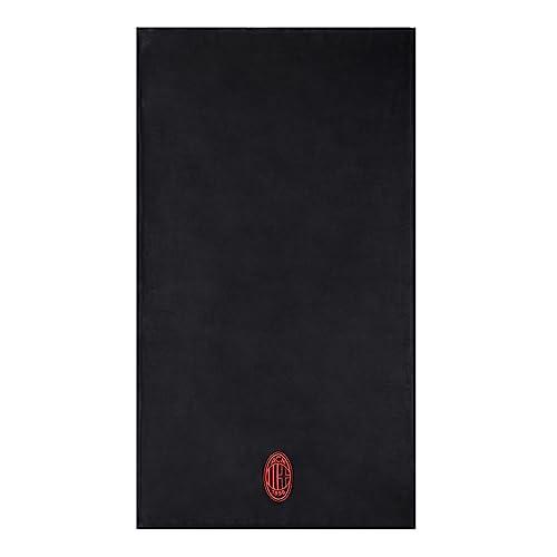 AC Milan Prodotto Ufficiale Blanket, Coperta/Plaid Pet, 100x150 cm in Coral Pile, Unisex Adulto, Nero, Unica