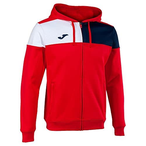 Joma Giacca con cappuccio uomo Crew V rosso blu navy bianco