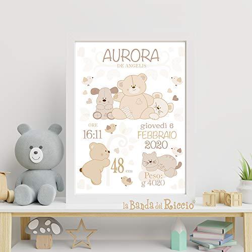 Quadretto nascita personalizzato I Cuccioli