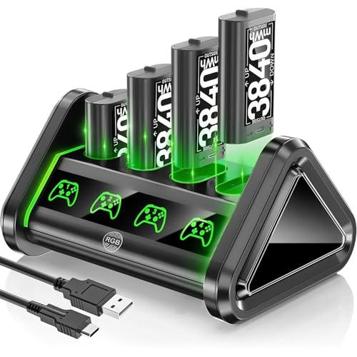 OIVO Ricarica per Batterie Xbox One/Series X|S, 4x3840mWh Batterie Ricaricabili per Controller Xbox, Batteria Controller per Xbox One/Series X|S/Elite