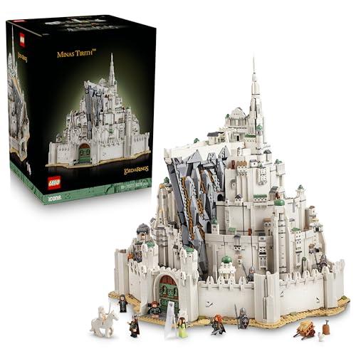 LEGO Icons Il Signore degli Anelli: Minas Tirith - Kit Modellismo 3D della Terra di Mezzo per Adulti - 10 Minifigure tra cui Gandalf, Aragorn e Arwen - Idea Regalo Fai da Te per i Fan del Film - 11377
