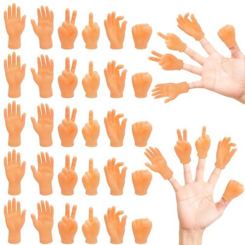 Mini Mani, 30 Pezzi Mani Minuscole Tiny Hands, Piccole Mani Manine Marionette da Dito, Mini Mani delle Dita per Famiglia Amico Giochi Festa Animale Domestico