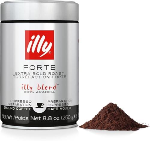 illy Caffè macinato per espresso Tostato FORTE, Barattolo da 250 Grammi