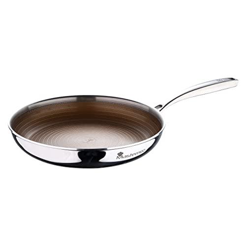 MasterPRO Padella 28cm multistrato in acciaio antiaderente per induzione con manico ergonomico linea Giro3 Gold