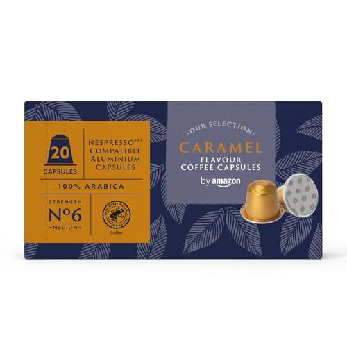 by Amazon Capsule in alluminio di caffè aromatizzate al caramello compatibili con Nespresso, 20 pezzi (1 confezione da 20), Certificato Rainforest Alliance