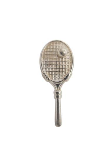 Racchetta da Tennis : Spilla da giacca in Argento 925 - Tennista - Giocatrice - Giocatore