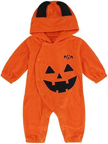 MOMBEBE COSLAND Pagliaccetto Zucca Bimbo Halloween Costume Tutine (6-12 mesi, Arancione)
