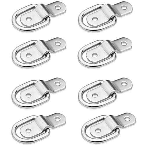 Greluma 8 Pz Ancoraggi di ancoraggio per impieghi gravosi, anello di ancoraggio a D color argento per carichi su rimorchi, camion, camper, furgoni, quad, SUV, barche ecc