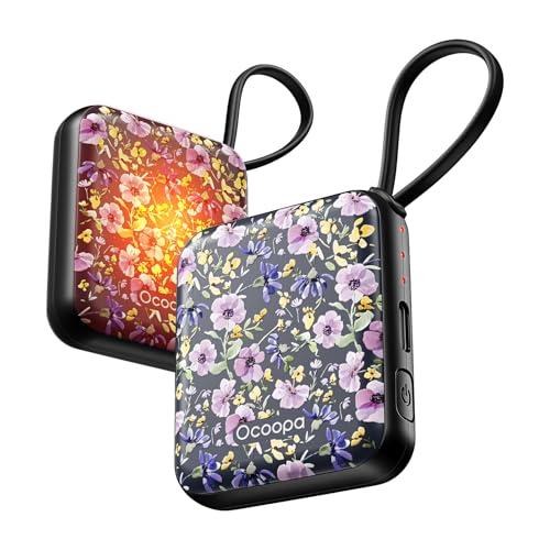 OCOOPA Scaldamani Elettrico 2 Pezzi, Portatile Scalda Mani USB Ricaricabile 4000mAh, 3 Livelli fino a 52°C, Utile Regalo di Natale, Ideale per Sci Invernale, Viaggi e Attività all’Aria Aperta,UT5 Nano