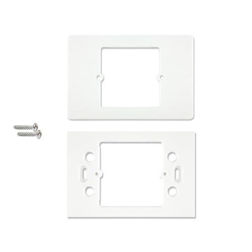 Adattatore universale scatola placca da 503 a 502, placca adattatore riduttore da 503 a 502 in plastica. Supporto adattatore cassetta per termostati o altro (Mod 1 Bianco)