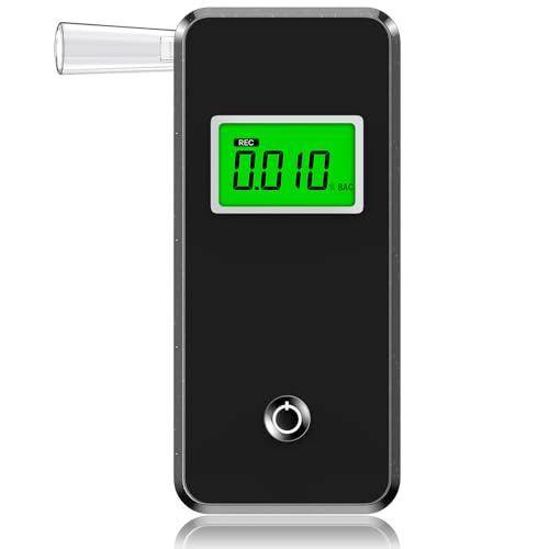 Hoonyer Etilometro Portatile Certificato, Professionale Digitale Alcol Test con Display LCD Blu Digitale, Etilometro Portatile Personale per Uso Domestico e Professionale(10 boccagli)