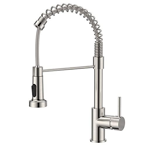FORIOUS Miscelatore Cucina, Rubinetto Lavello Cucina, Acciaio Inox Ad Alta Pressione Orientabile a 360°Monocomando, Acciaio Inossidabile