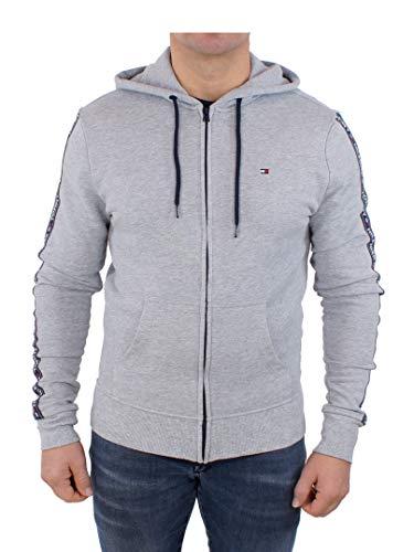 Tommy Hilfiger Uomo Felpa con Cappuccio, Grey Heather, S