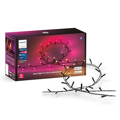Philips Hue White and Color Ambiance Festavia, Stringa di Luci, Luce da Bianca a Colorata, Gradiente, 250 LED, 20m, Dimmerabile, Bluetooth, Sync con Musica