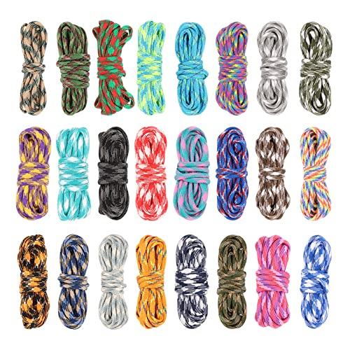 Corda Colorata Da 24 Pezzi Corda Paracord 550 Kit Corde Multifunzione Paracord Corda Paracord Corda Paracadute Corda Paracadute Da 4 Mm Kit Braccialetto Corda Paracadute Set Per Creare Braccialetti