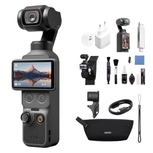 DJI Osmo Pocket 4 Combo Standard, fotocamera stabilizzata tascabile per vlog, CMOS da 1″ e 4K/240fps, stabilizzazione a tre assi, 107 GB di memoria integrata (Multiple Accessories Bundle)