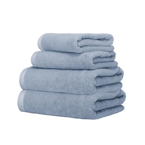 Ruggeri - Set Asciugamani 2 + 2 | Viso + Ospite | 100% Cotone Extra Morbido 500 gr - Let's Color! (Azzurro)