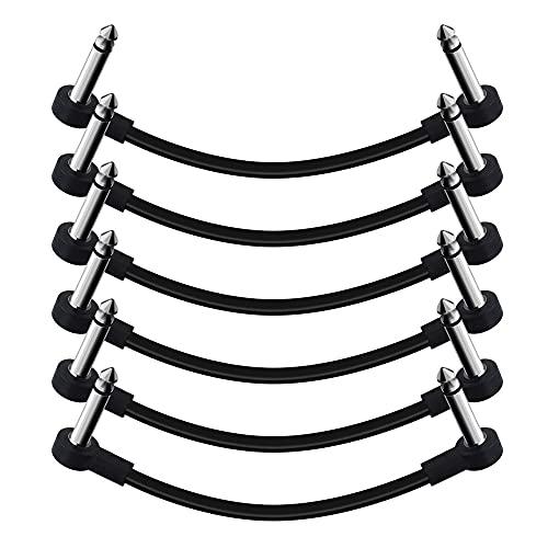 SONICAKE Cavi Patch per Effetti per Chitarra 15cm Cavetto per Strumenti Musicali 6.35mm TS Mono Cavetto per Pedaliera 6 unità