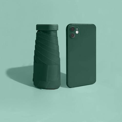 Ombrello da viaggio compatto e piatto, antivento, design sottile e portatile, pieghevole, con sei stecche resistenti per avventure all'aria aperta
