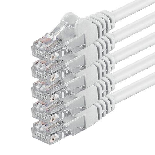 1aTTack.de 89636 5x 3m White Cavo di rete Cat6 Cat 6 Ethernet LAN 1000 Mbit/s RJ45