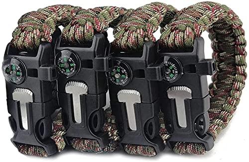 4 Paracadute di emergenza di sopravvivenza colore verde mimetico della cintura è utilizzato per il campeggio di sopravvivenza e la sopravvivenza degli uomini