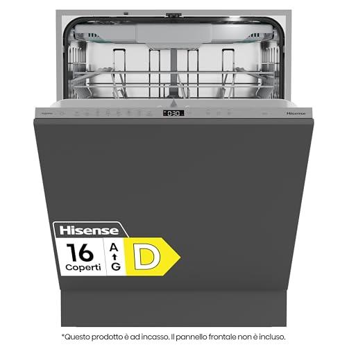 Hisense HV673D64, Lavastoviglie integrata, Classe D, 16 coperti, 44db, 7 programmi, controllo touch a sfioramento, fast cleaning, Apertura automatica della porta, Indicatore del tempo rimanente, 9,5L