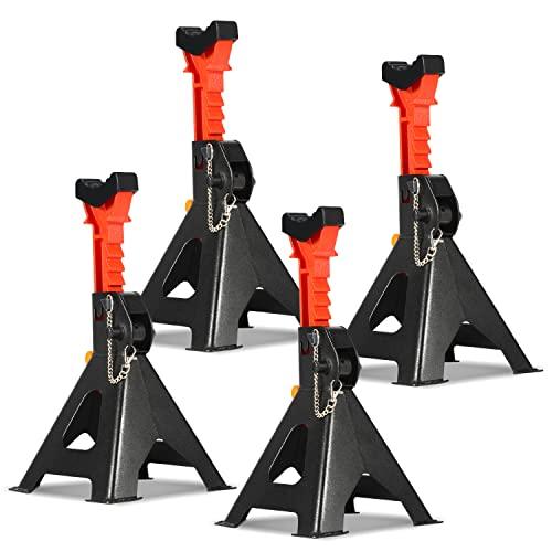Yakimz Cavalletti Auto, Cavalletto Auto Portata 3000 kg, Supporto Automotive,Cavalletti di Sostegno,Altezza di Sollevamento 285 – 430 mm, Altezza di Sollevamento Regolabile in Altezza, Set da 4