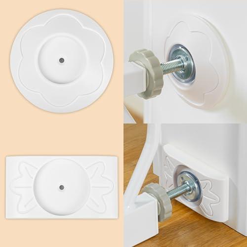 ib style Set di 4 Protezioni da Parete per Cancelletto di Sicurezza – Paraspigoli Antigraffio e Antimpronta, Antiscivolo per Bambini e Cani, Senza Forature, Universali, Bianchi