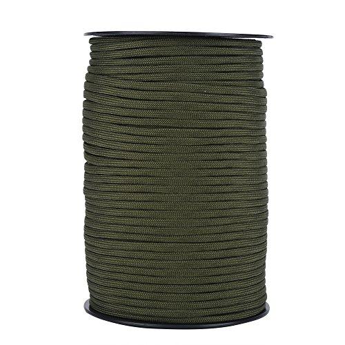 GOTOTOP Paracord, corda riflettente per paracadute a 9 fili, 100 m, colore: Verde militare