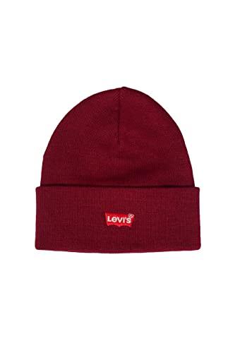 Levi's Red Batwing Embroidered Beanie, Cuffia Uomo, Rosso (Dark Bordeaux), Taglia Unica