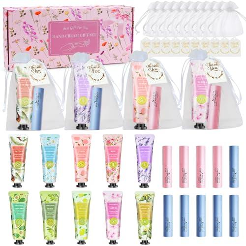 Crema per le Mani Lip Set, Crema Mani Crema Piedi Balsamo Labbra Set per Donne, Regali Natalizi,Crema Idratante per Crema Piedi Secchi Screpolati- Si Assorbe Rapidamente, Idrata Istantaneamente