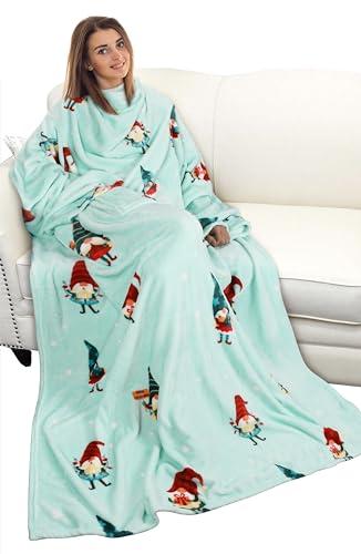 Catalonia Classy coperta in pile con maniche, micro peluche morbido visone Regalo, soffice coperta, coperta scialle per adulti, donne e uomini,185 x 130 cm, Microfibra