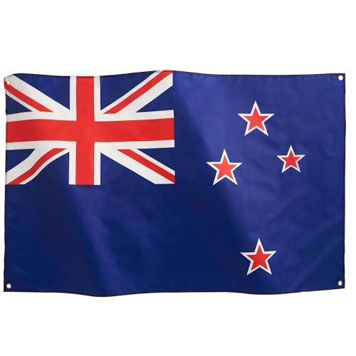 Runesol Bandiera Nazionale Della Nuova Zelanda 3x5, 91x152 Cm, Rugby All Blacks, Bandiere Premium, Impermeabile, Interno, Esterno