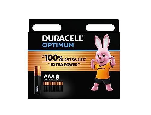 8X Duracell AAA Optimum (1 Blister Da 8 Batterie) 8 Pile (MX2400/MINI STILO/MICRO)