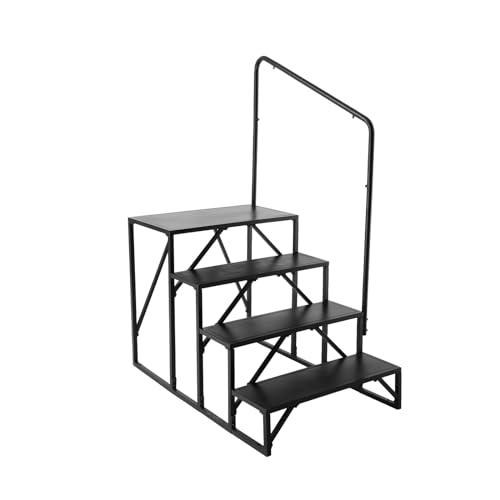 VEVOR Gradini per Camper, Scale per Camper a 4 Gradini, capacità Carico 199,58 kg Acciaio al Carbonio Addensato, con Corrimano, Gradini Antiscivolo per Ingresso Uscita, Adatto per Camper, Rimorchio