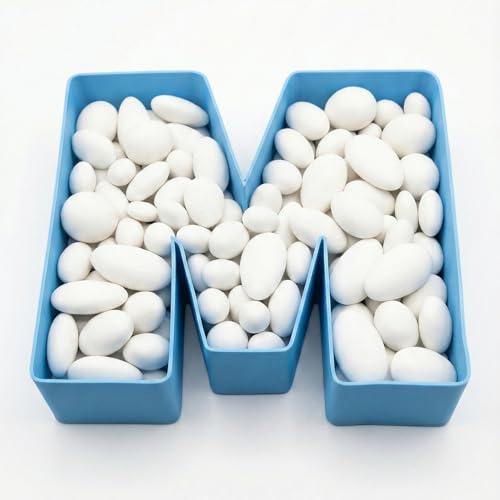 Portaconfetti Lettere Nome Numeri – Decorazione Confettata per Battesimo Comunione Cresima Laurea – Scegli Lettera e Dimensione