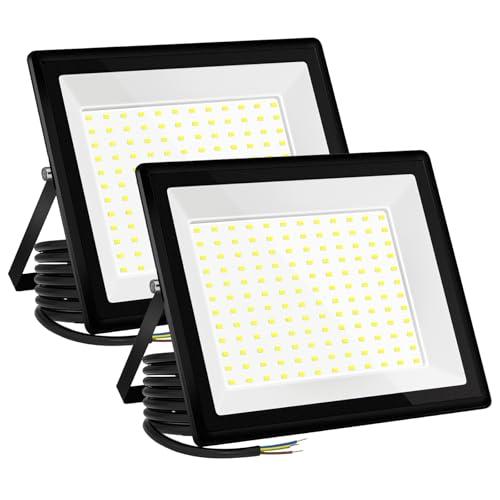 VistaNovaX Faretto LED da esterno 150W Industriale 16500LM 6500K Luce Giorno IP66 Impermeabile, Dissipazione Termica Efficiente, Risparmio 85% Faretti LED Esterno per Corti/Magazzini/Garage (2pcs)