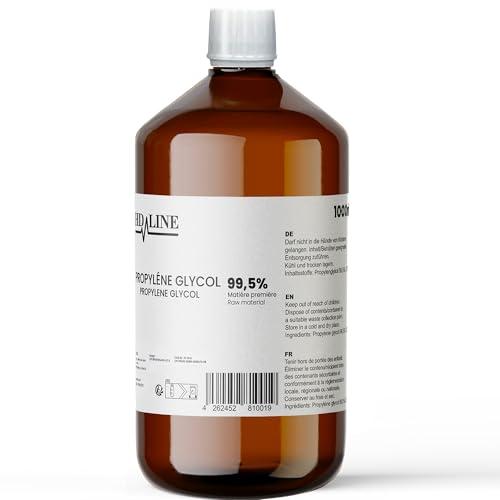 hd-line 1000 ml Glicole Propilenico E1520, perfetto per fai da te, qualità farmaceutica al 99,7%, qualità alimentare, materiale grezzo PG, puro, vegano, Ph. Eur/USP, 1L