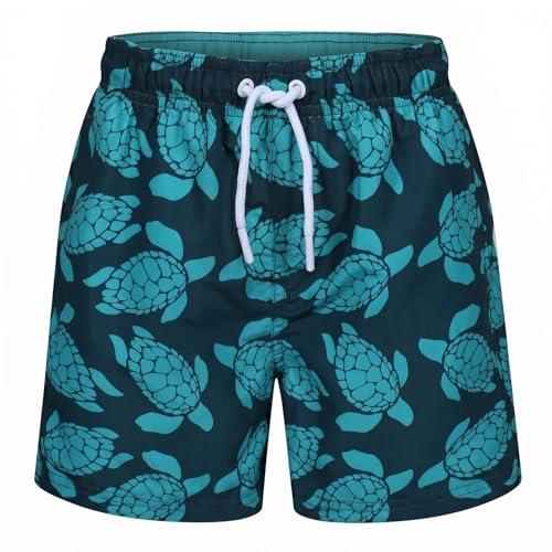 RIPT Costume Bambino Asciugatura Rapida – Boardshort con Rete Interna, Protezione UV 50, Pantaloncini Mare Surf Nuoto Estate (Blu Navy/Turchese, 11-12 Anni)