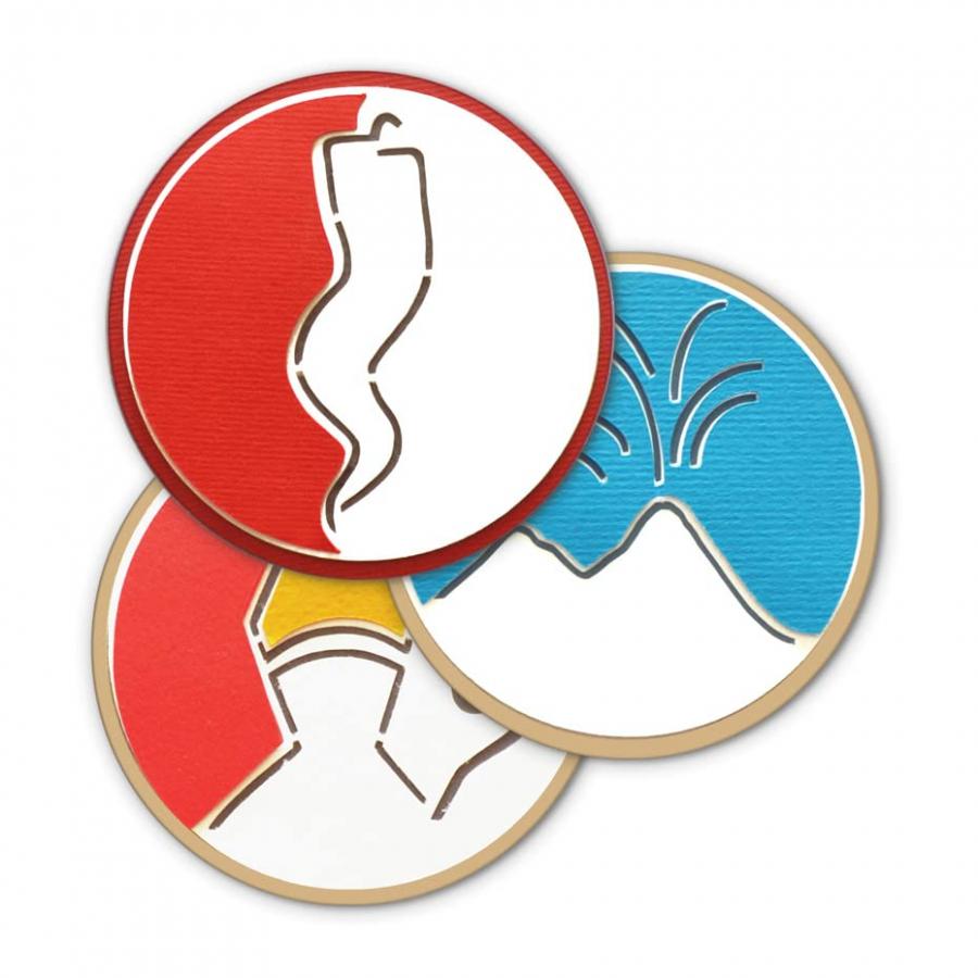 Magneti tondi - set da 3 - Napoli - utilissimi sul frigo e sulle lavagne magnetiche - soggetti icone Napoli - realizzato interamente a mano.