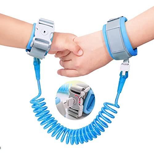 Bracciale Sicurezza Bambino,Anti-Perso Guinzaglio per Bambini,2M Anti-Perso Mano Cintura con Blocco del Sensore,Polso Regolabile 360 ° Girevoli Braccialetto Antismarrimento Corda Da Passeggio