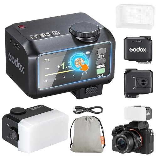 Godox iT30Pro-S iT30Pro S Mini Flash della Fotocamera con Diffusore Bianco Speedlite Camera Flash 560 Flash a Piena Potenza 2,4G Wireless Master & Receiver GN15 TTL 1/8000s para Sony DSLR(nero)