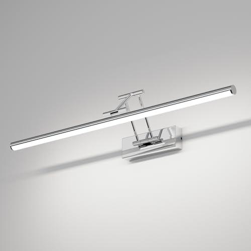 Klighten Lampada Da Specchio Bagno 60cm, Rotante IP44, 20W 1500 LM LED, Applique Moderna In Alluminio, Bianco Freddo 5500K, Cromo