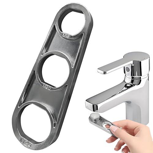 Aeratore Chiave di Servizio,Chiave per Filtro Rubinetto Acciaio Inossidabile,Rubinetto Aeratori Chiave Strumento per M16/M18/M20/M22/M24/M28,Utensile Efficiente per la Regolazione del Flusso d'Acqua